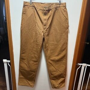 Carhartt Loose Fit Washed Duck Utility Work Pants Brown Men's Size 44x36 NEW